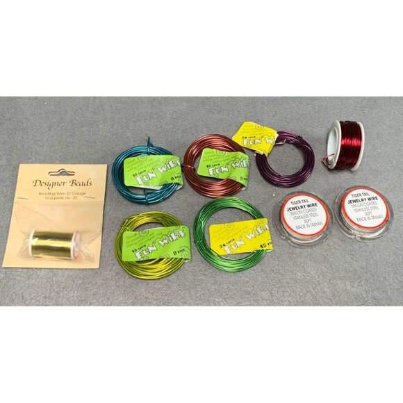 Assorted Jewelry Wire Set - Fun Wire & Tiger Tail - 18-32 Gauge - 9-15 Feet Each - Picture 9 of 10